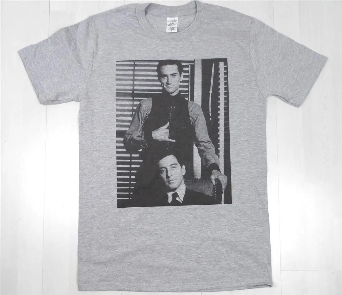 Al Pacino & Robert De Niro Grey T-Shirt Size S-XXXL The Godfather Corleone mafia Low Price Round Neck Men Tees
Al Pacino & Robert De Niro Grey T-Shirt Size S-XXXL The Godfather Corleone mafia Low Price Round Neck Men Tees