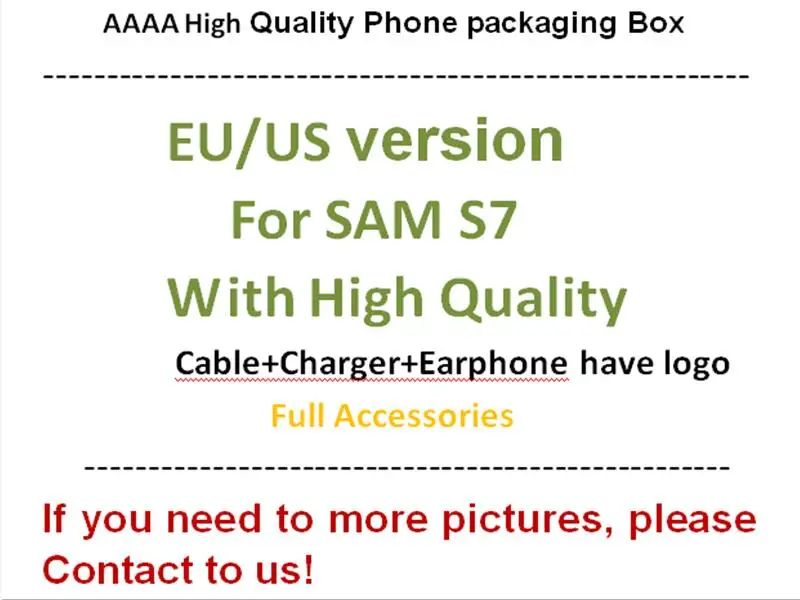 1Pcs/ High Quality US/EU Version Phone Paper Packaging Box Case For Samsung Galaxy S7 S7 edge With Full Accessories
1Pcs/ High Quality US/EU Version Phone Paper Packaging Box Case For Samsung Galaxy S7 S7 edge With Full Accessories
