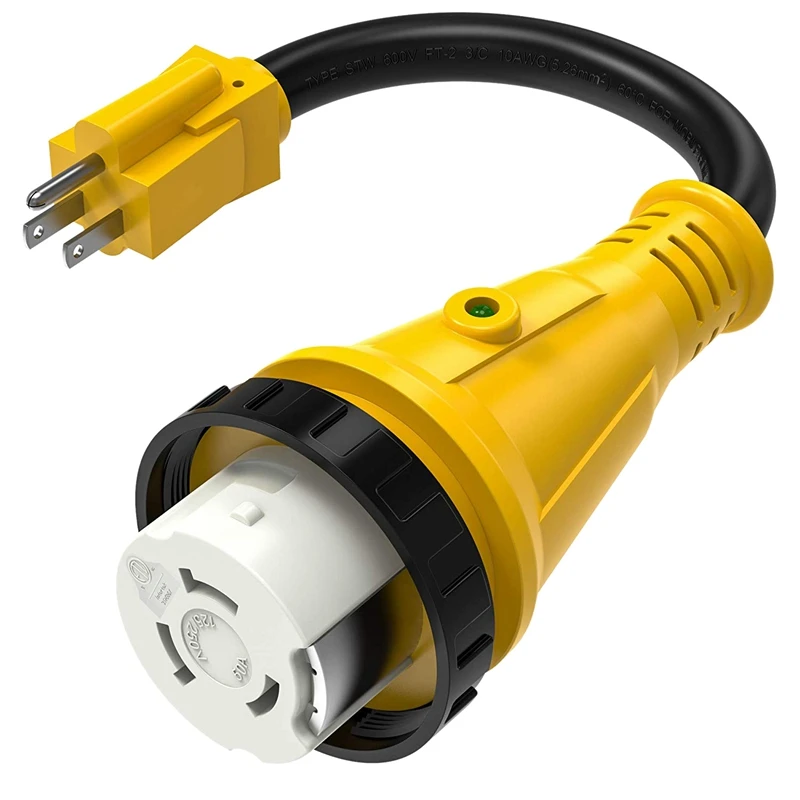15 Amp To 50 Amp Rv Power Cord Plug Adapter Dogbone Heavy Duty Electrical Power Adapter With Twist Lock, Led Indicator, 15M/50
15 Amp To 50 Amp Rv Power Cord Plug Adapter Dogbone Heavy Duty Electrical Power Adapter With Twist Lock, Led Indicator, 15M/50
