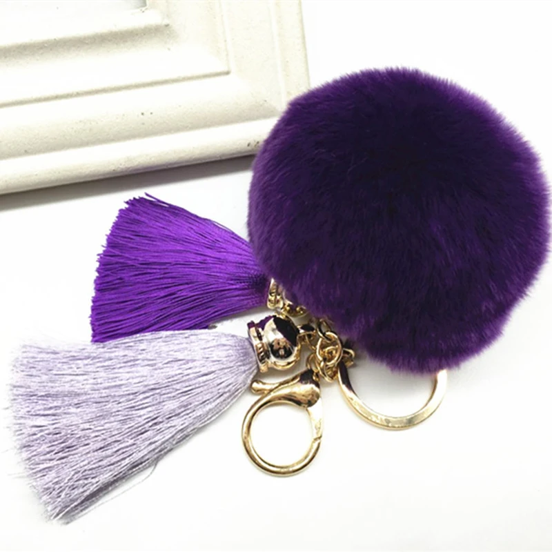 Fluffy keychain Pompons Made Of Fur Two Ice Silk Tassel Keychains Llavero Keyring Chaveiro For Bag Charm Pendant Jewelry 8C1401
Fluffy keychain Pompons Made Of Fur Two Ice Silk Tassel Keychains Llavero Keyring Chaveiro For Bag Charm Pendant Jewelry 8C1401
