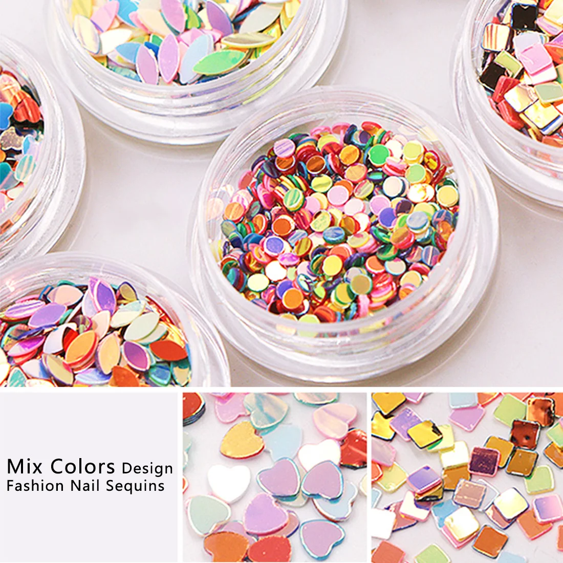 Shine Mixed Color Round Nail Sequins Flakes Colorful Heart Square Shape Nail Art Decoration Shimmer Glitter Paillette 2g/Box
Shine Mixed Color Round Nail Sequins Flakes Colorful Heart Square Shape Nail Art Decoration Shimmer Glitter Paillette 2g/Box