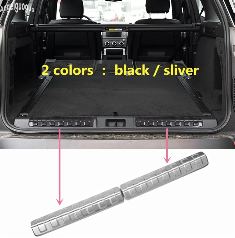 2pcs Stainless Steel Rear Car Trunk Guard Plate Sticker For Land rover Discovery 5 Bumper Protection Accessories 2017 18 upgrade