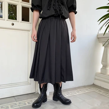 Men Skirt Japan Style Loose Casual Pleated Skirt Pants Male Women Streetwear Hip Hop Gothic Kimono Lovers Pant Stage Clothes
Men Skirt Japan Style Loose Casual Pleated Skirt Pants Male Women Streetwear Hip Hop Gothic Kimono Lovers Pant Stage Clothes