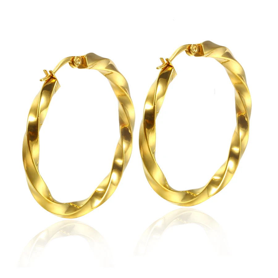 Silver Color And Gold Color Earrings Stainless Steel Women Twist Hoop Earrings Jewelry
Silver Color And Gold Color Earrings Stainless Steel Women Twist Hoop Earrings Jewelry