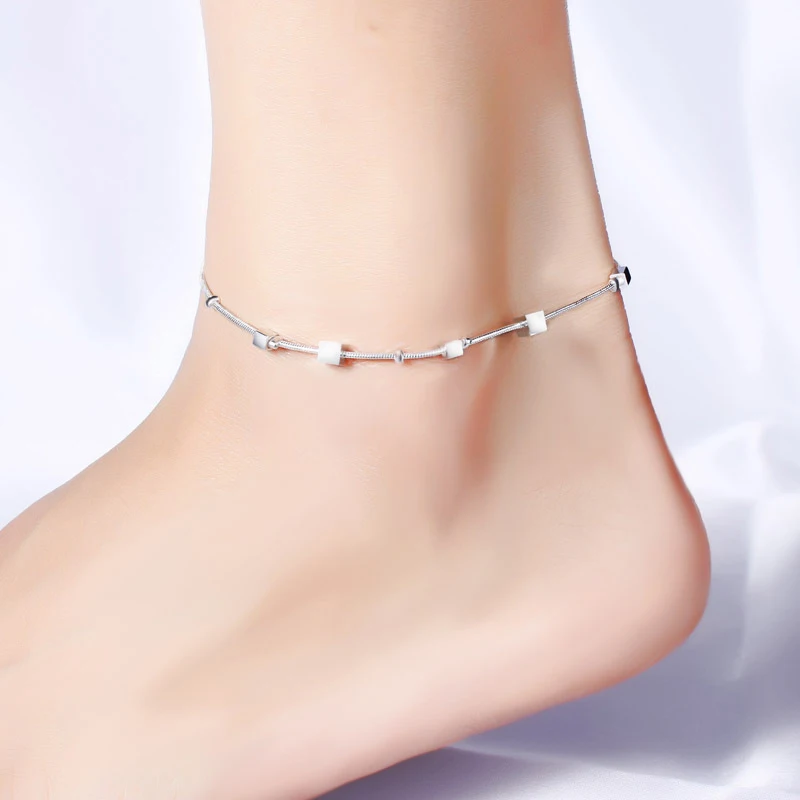 2019 New Square Foot Chain Anklet 925 Ladies Silver Anklets Bracelet Chain For Women Square Pendant Foot Anklet Pulseras Jewelry
2019 New Square Foot Chain Anklet 925 Ladies Silver Anklets Bracelet Chain For Women Square Pendant Foot Anklet Pulseras Jewelry