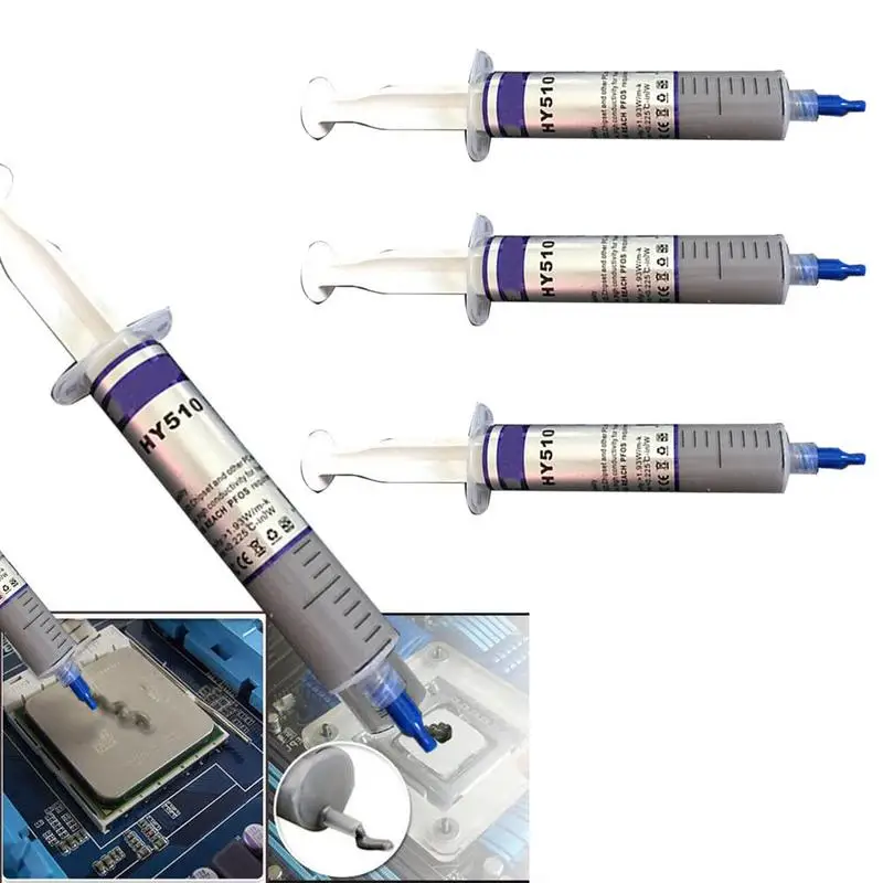 1 Pcs HY510 Thermal Conductive Silicone Grease Paste for GPU CPU Chipset Cooling 30g Grey Thermal Conductive Grease Paste
1 Pcs HY510 Thermal Conductive Silicone Grease Paste for GPU CPU Chipset Cooling 30g Grey Thermal Conductive Grease Paste