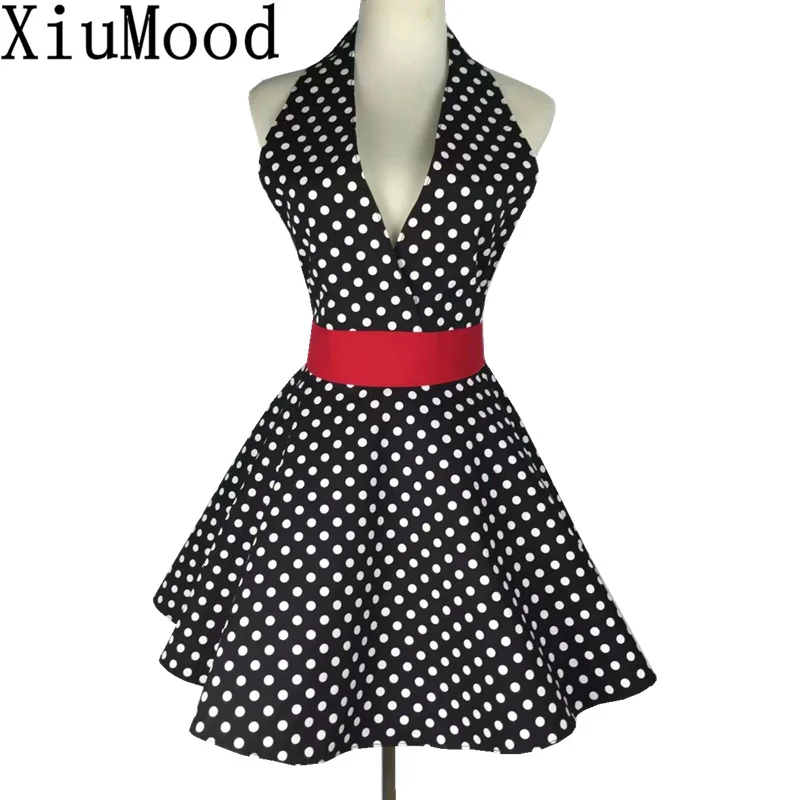 XiuMood New Sexy Retro Black Polka Dot Bib 100% Cotton Kitchen Full Apron Dress For Wom n Waitress Gift Free Shipping
XiuMood New Sexy Retro Black Polka Dot Bib 100% Cotton Kitchen Full Apron Dress For Wom n Waitress Gift Free Shipping
