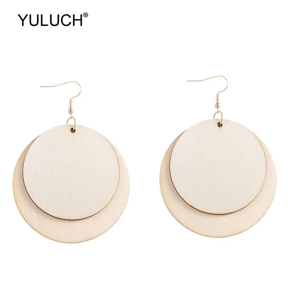 YULUCH 2019 Ethnic African Indian Beige Double layer Wooden Round Geometric Triangle Leaf Dangle Pendant Drop Earrings For Women
YULUCH 2019 Ethnic African Indian Beige Double layer Wooden Round Geometric Triangle Leaf Dangle Pendant Drop Earrings For Women