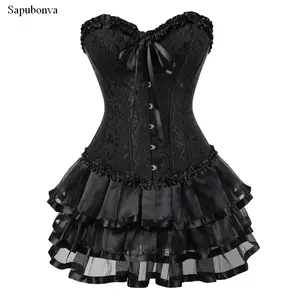 Corsets Costume Tutu Skirt-Set Burlesque Sapubonva Overbust Victorian Sexy Fashion Women Corsets Costume Tutu Skirt-Set Burlesque Sapubonva Overbust Victorian Sexy Fashion Women