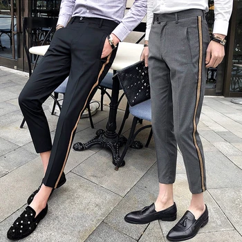 Side Tape Pant 2018 Mens Dress Pant Business Casual Office Trousers Ment Ankle Length Pantalon Homme Slim Fit Men Social Trouser
Side Tape Pant 2018 Mens Dress Pant Business Casual Office Trousers Ment Ankle Length Pantalon Homme Slim Fit Men Social Trouser