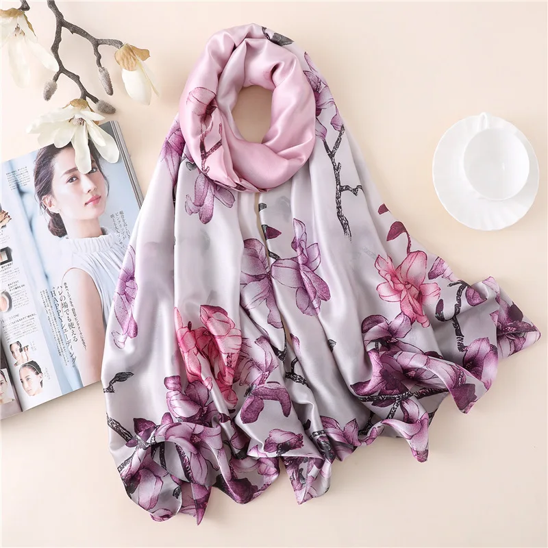 2019 New Silk Scarf Women Floral Print Shawl Wrap Female Flower Foulard Girls Head Neck Large Long Scarves Summer
2019 New Silk Scarf Women Floral Print Shawl Wrap Female Flower Foulard Girls Head Neck Large Long Scarves Summer