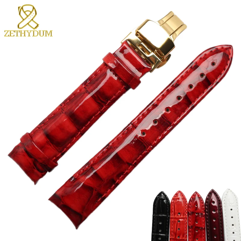 Genuine leather watch strap 18mm glossy patent leather butterfly buckle womans latest charm watch band for tissot T035 watchband
Genuine leather watch strap 18mm glossy patent leather butterfly buckle womans latest charm watch band for tissot T035 watchband