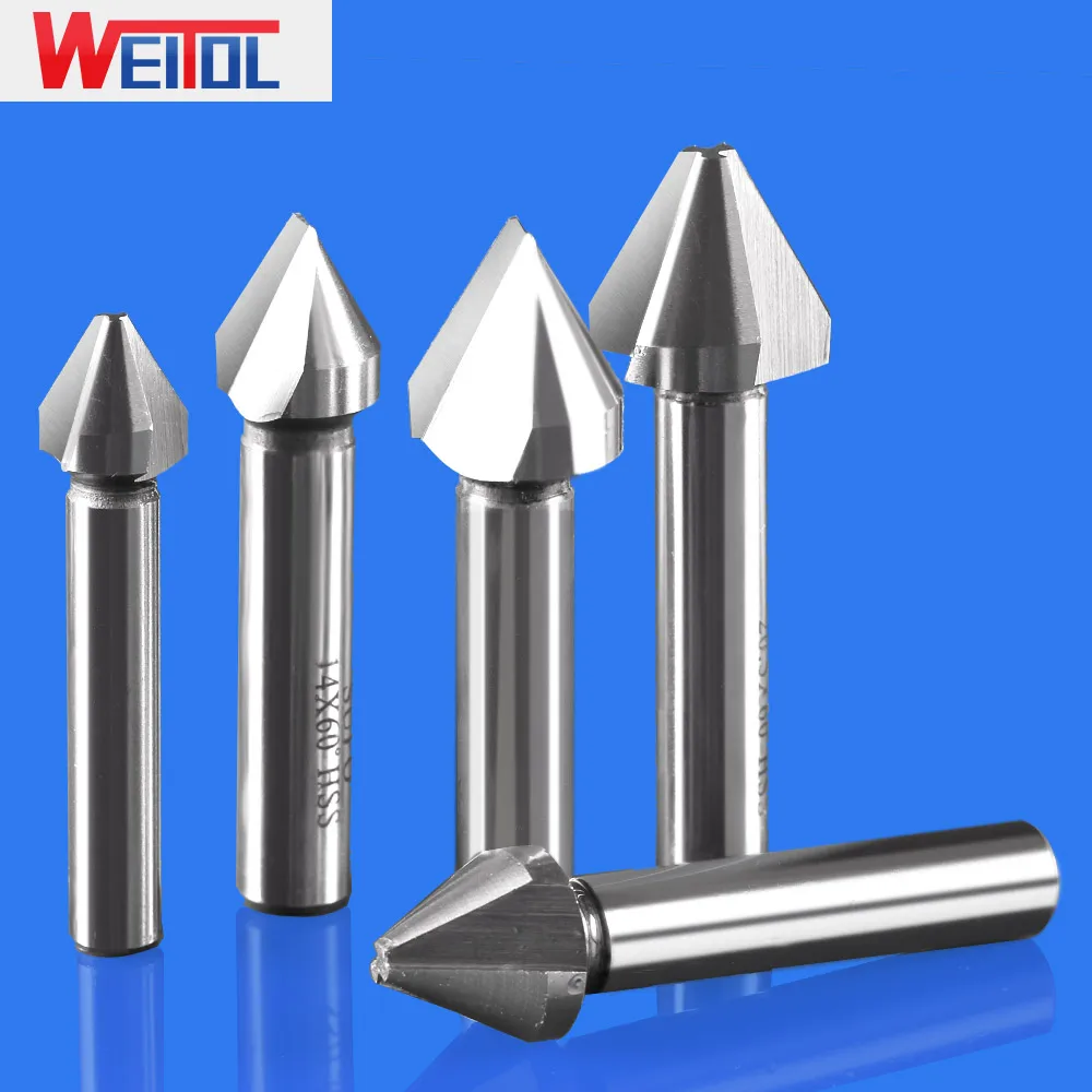 Weitol one flute router bit 60 degree 3 flutes chamfer bits HSS cutting tools for stainless steel milling cutter
Weitol one flute router bit 60 degree 3 flutes chamfer bits HSS cutting tools for stainless steel milling cutter