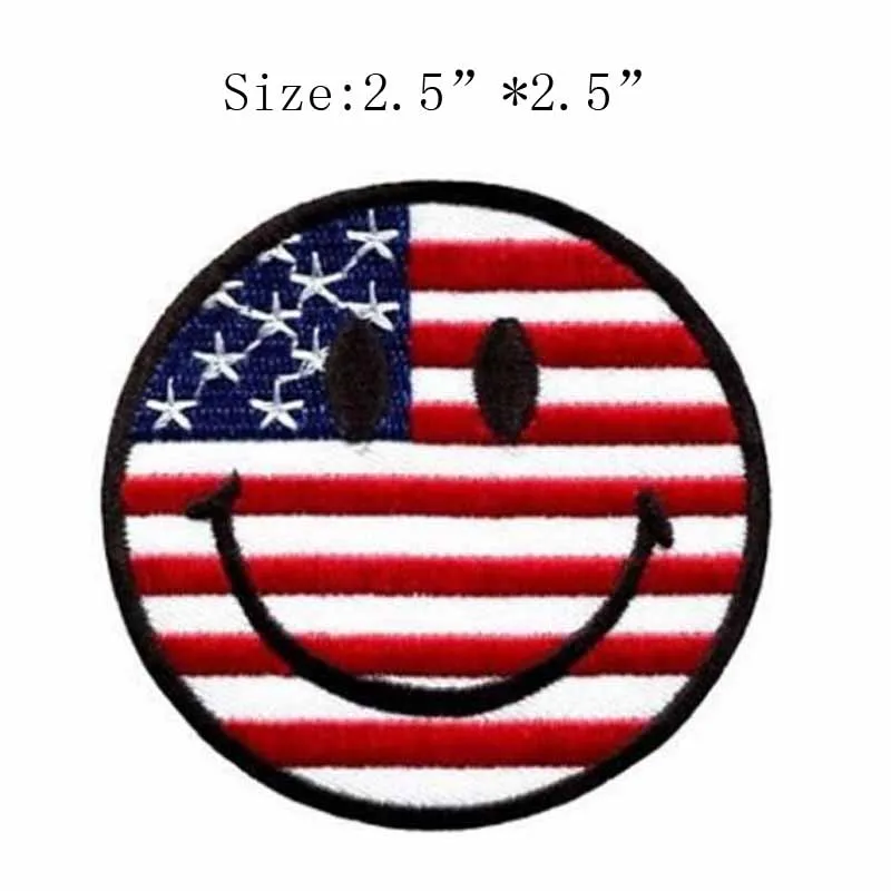 Smiley Face American patches for clothing patch Iron on patch/fabric flower appliques
Smiley Face American patches for clothing patch Iron on patch/fabric flower appliques