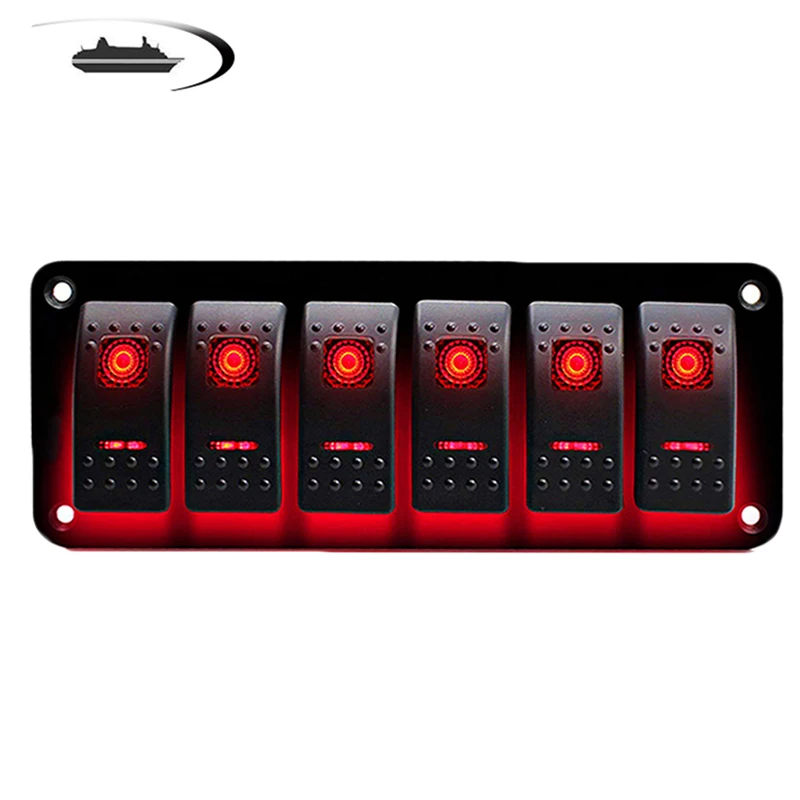 6 Gang Boat Switch Panel LED 12V Toggle Circuit Breaker for Boat Car Marine RV Marine
6 Gang Boat Switch Panel LED 12V Toggle Circuit Breaker for Boat Car Marine RV Marine