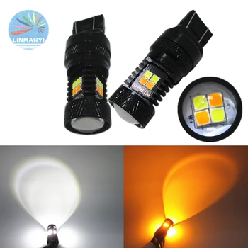 2PCS 7443 Dual Color White/Amber Samsung 3030 16SMD 16W Super bright Signal Lights Daytime Running Light Turn lights With Lens
2PCS 7443 Dual Color White/Amber Samsung 3030 16SMD 16W Super bright Signal Lights Daytime Running Light Turn lights With Lens