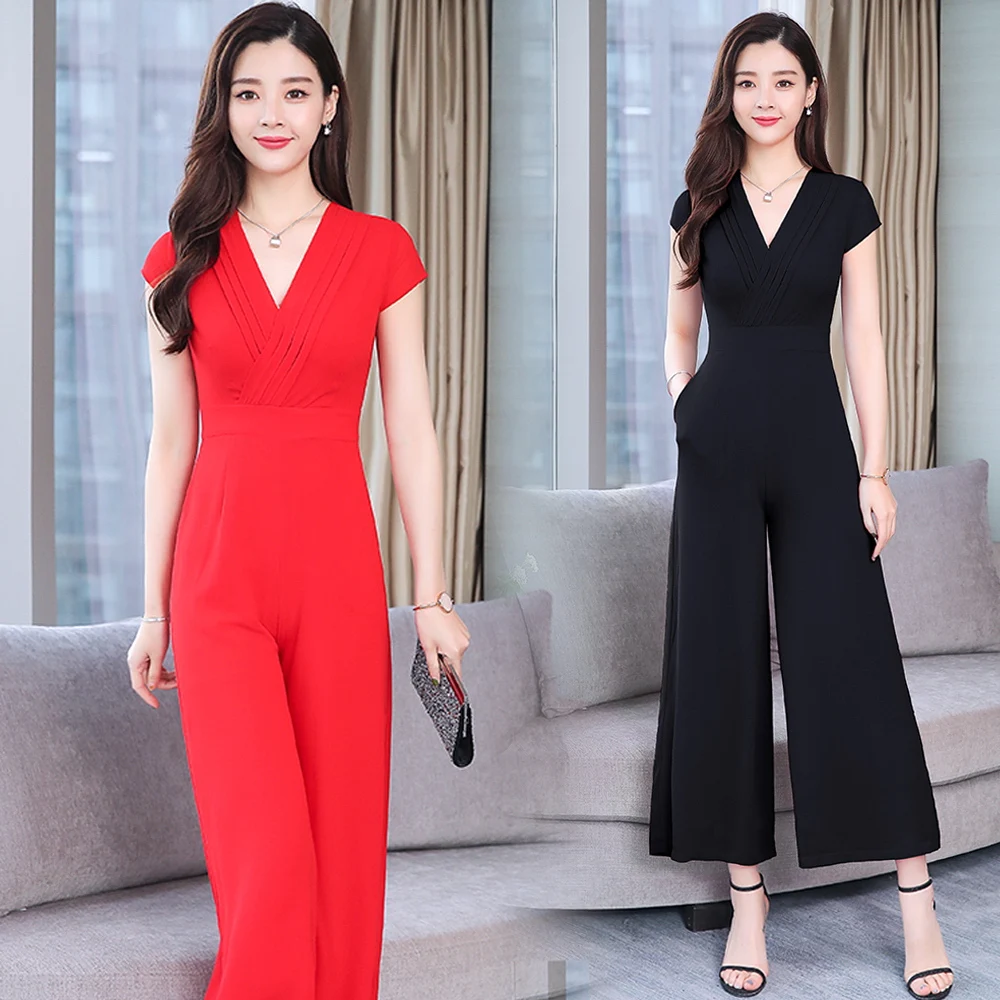 Black Red Chiffon Women Jumpsuit Pants New Summer Fashion Jumpsuit Wide Leg Nine Pants Suit Slim Plus Size Women Clothing K928
Black Red Chiffon Women Jumpsuit Pants New Summer Fashion Jumpsuit Wide Leg Nine Pants Suit Slim Plus Size Women Clothing K928