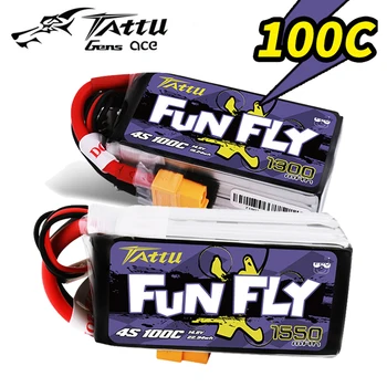 4S LiPo Battery TATTU FUNFLY 1300mAh 1550mAh 14.8V 100C with XT60 Plug for FPV 250 230 180 210 Size Drone
4S LiPo Battery TATTU FUNFLY 1300mAh 1550mAh 14.8V 100C with XT60 Plug for FPV 250 230 180 210 Size Drone