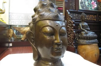 Chinese 100% Pure purple Bronze Guan Yin Kwan-Yin Bodhisattva Buddha Head Statue
Chinese 100% Pure purple Bronze Guan Yin Kwan-Yin Bodhisattva Buddha Head Statue