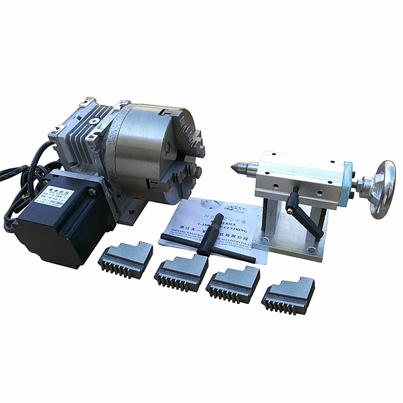 CNC Parts A axis three-jaw chuck Rotary Axis + CNC Tailstock For Our CNC Milling Machine with limit switch
CNC Parts A axis three-jaw chuck Rotary Axis + CNC Tailstock For Our CNC Milling Machine with limit switch