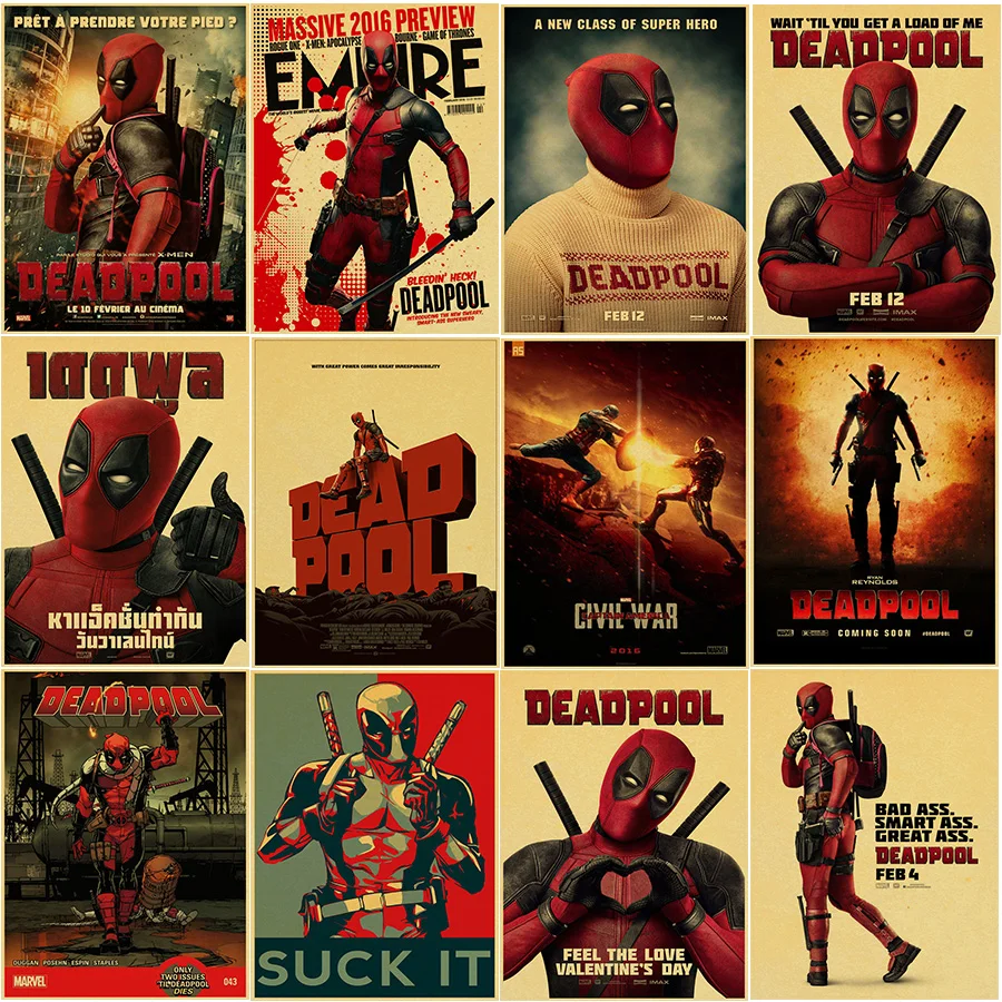 Marvel Movie Deadpool poster Ryan Reynolds Vintage Kraft poster wall decorative clear picture for room
Marvel Movie Deadpool poster Ryan Reynolds Vintage Kraft poster wall decorative clear picture for room