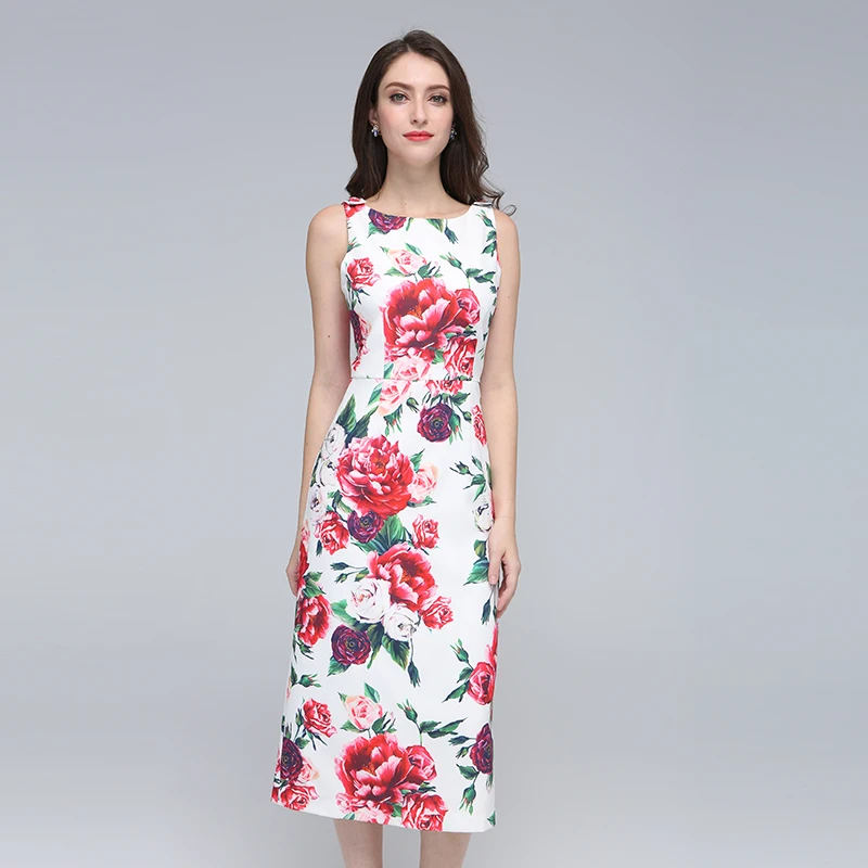 2018 Summer New Arrival Fashion O-Neck Sleeveless Tank Button Flower Print A-Line Best Quality Mid-Calf Dress Women
2018 Summer New Arrival Fashion O-Neck Sleeveless Tank Button Flower Print A-Line Best Quality Mid-Calf Dress Women