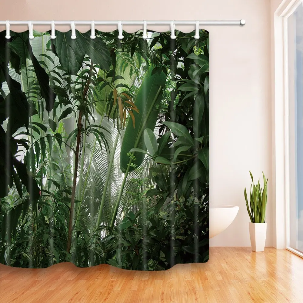 Tropical Plants Decor Jungle Green Banana Leaves Shower Curtain Mildew Resistant Polyester Fabric Bath Curtain Decorations
Tropical Plants Decor Jungle Green Banana Leaves Shower Curtain Mildew Resistant Polyester Fabric Bath Curtain Decorations