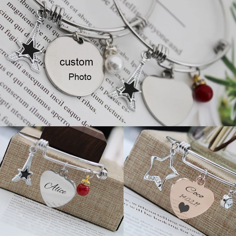 Customized Heart Round Bracelets Engrave Name Date ID Photo Bracelet Gold Color Stainless Steel Bangles For Family Gift
Customized Heart Round Bracelets Engrave Name Date ID Photo Bracelet Gold Color Stainless Steel Bangles For Family Gift