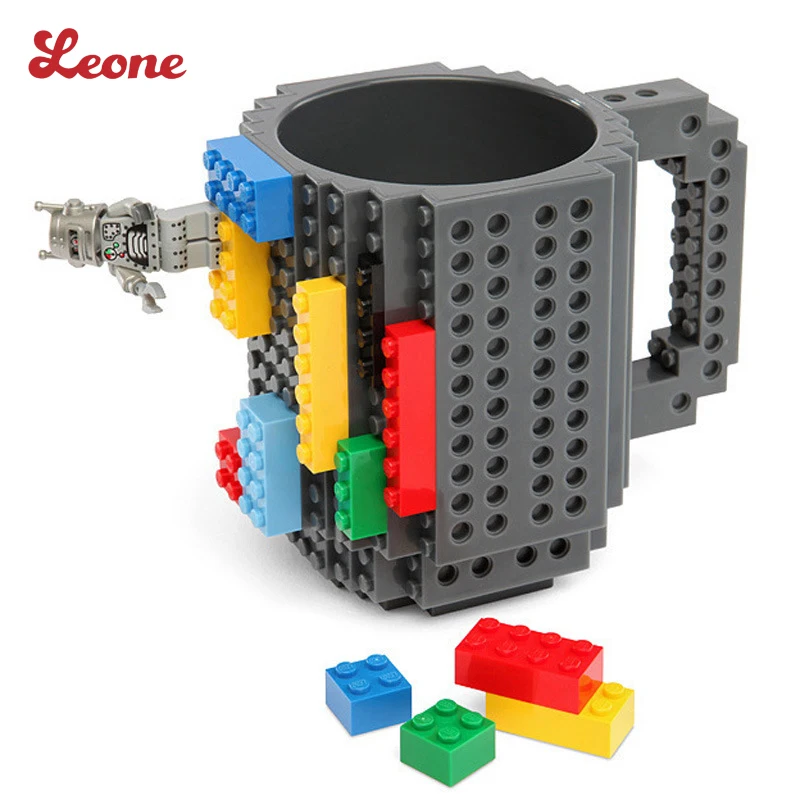Image Hot sales Creative DIY Building Blocks Mugs Lego Type Children Kids Christmas toy Mug gift Coffee milk Cup Puzzle Mug 12oz 350ML
