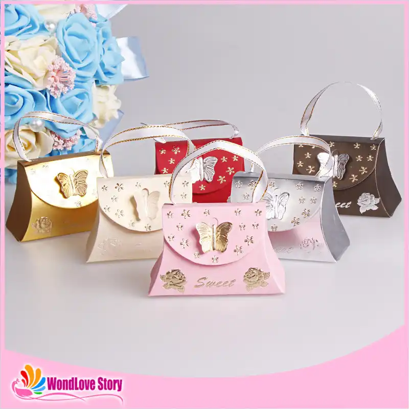 25pcs Butterfly Candy Bags Flower Candy Box Sweet Chocolate Box