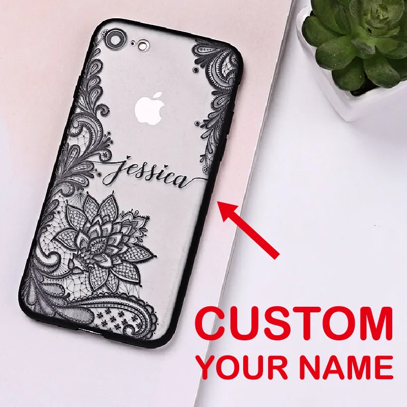 Personalized Custom Name Text Floral Lace Soft Clear Phone Case Cover Coque Fundas For iPhone 6 6S XS Max 7 7Plus 8 8Plus 5 X
Personalized Custom Name Text Floral Lace Soft Clear Phone Case Cover Coque Fundas For iPhone 6 6S XS Max 7 7Plus 8 8Plus 5 X