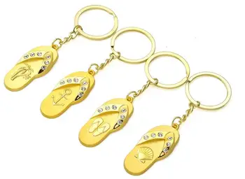Free Logo Personalized Gold Color Slipper Shape Keychain with Rhinestone Beach theme party gifts present
Free Logo Personalized Gold Color Slipper Shape Keychain with Rhinestone Beach theme party gifts present