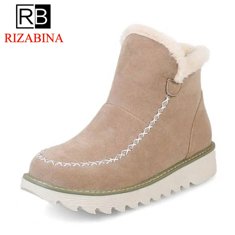 RizaBina Warm Fur Women Snow Boots Flat Platform Winter Shoes Flock Ankle Boots Female Basic Snow Casual Shoes Size 34-43
RizaBina Warm Fur Women Snow Boots Flat Platform Winter Shoes Flock Ankle Boots Female Basic Snow Casual Shoes Size 34-43