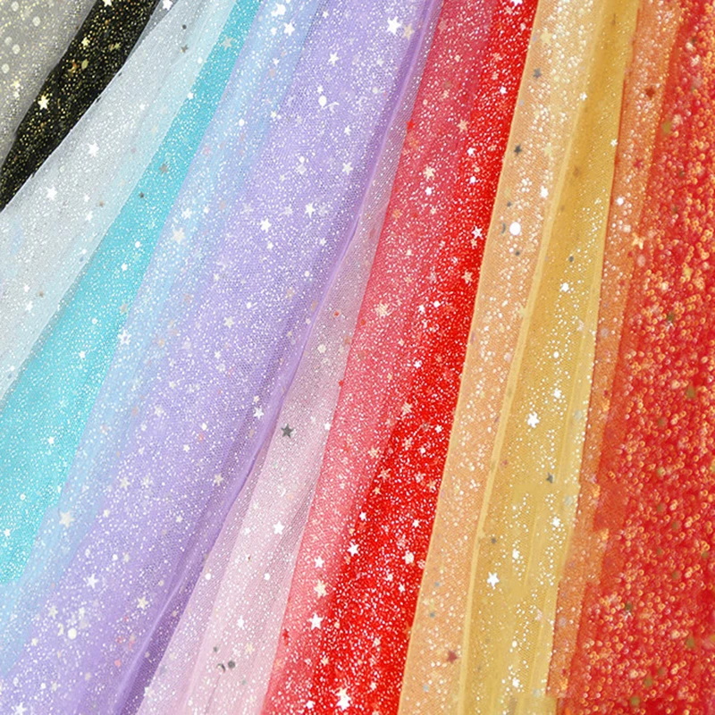 Width 150cm 1M Glitter Fabric Gradient Tulle Stage Wedding Party Tutu Skirt Sequin Star Decoration Mesh DIY Handmake Fabric
Width 150cm 1M Glitter Fabric Gradient Tulle Stage Wedding Party Tutu Skirt Sequin Star Decoration Mesh DIY Handmake Fabric