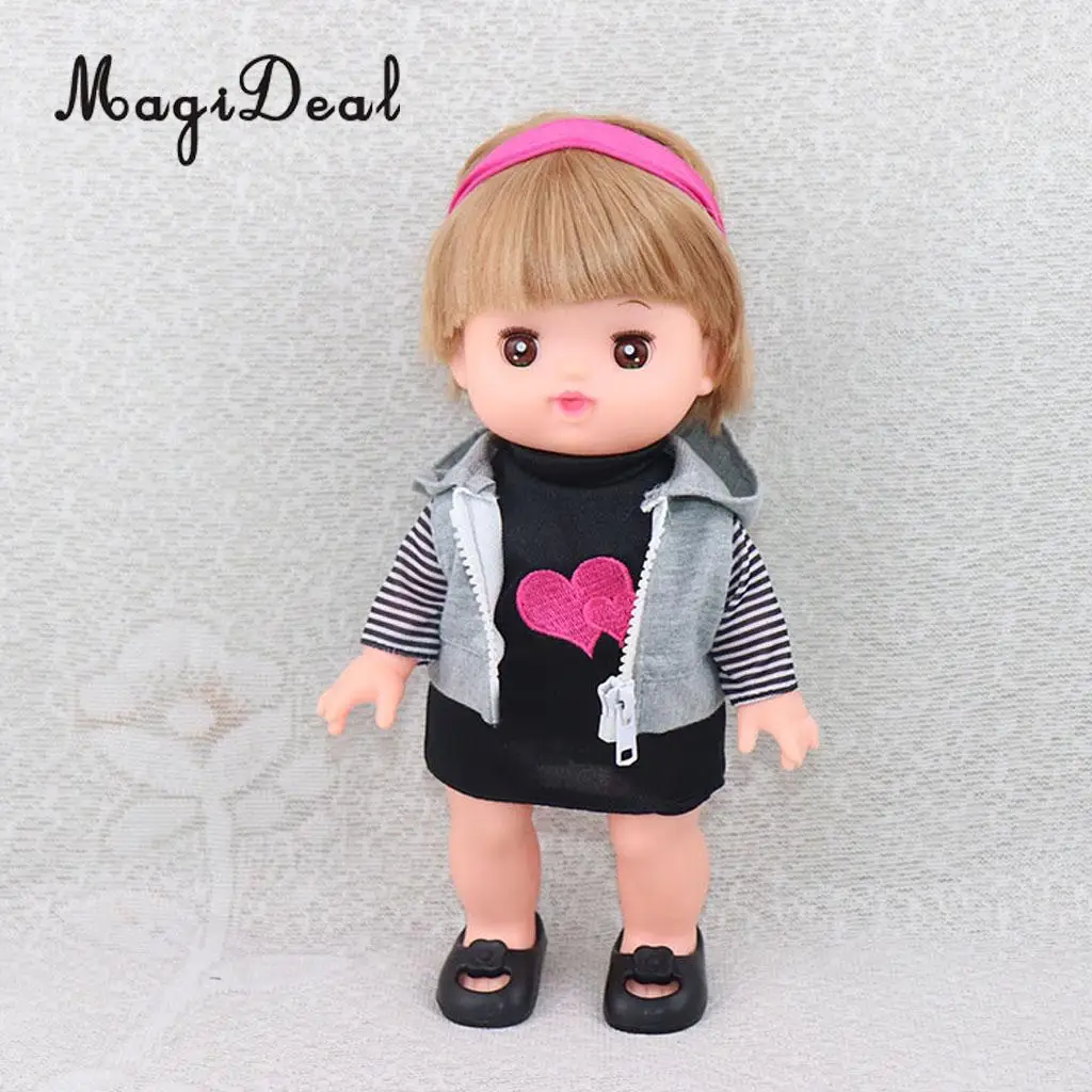 3Pcs Lovely Clothes Suit Tops Hoody Vest Headband for 25cm Mellchan Doll Accessories