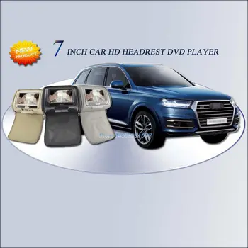 

BigBigRoad For Audi Q7 Q5 Q3 A4L A6L A8L 2*7 inch car headrest dvd monitor player LCD Digital Screen zipper Car DVD