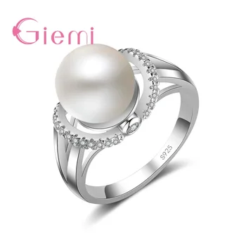 Shiny Crystals Filled with Big Freshwater Pearls Design Real 925 Sterling Silver Women Girls Finger Rings Accessories
Shiny Crystals Filled with Big Freshwater Pearls Design Real 925 Sterling Silver Women Girls Finger Rings Accessories