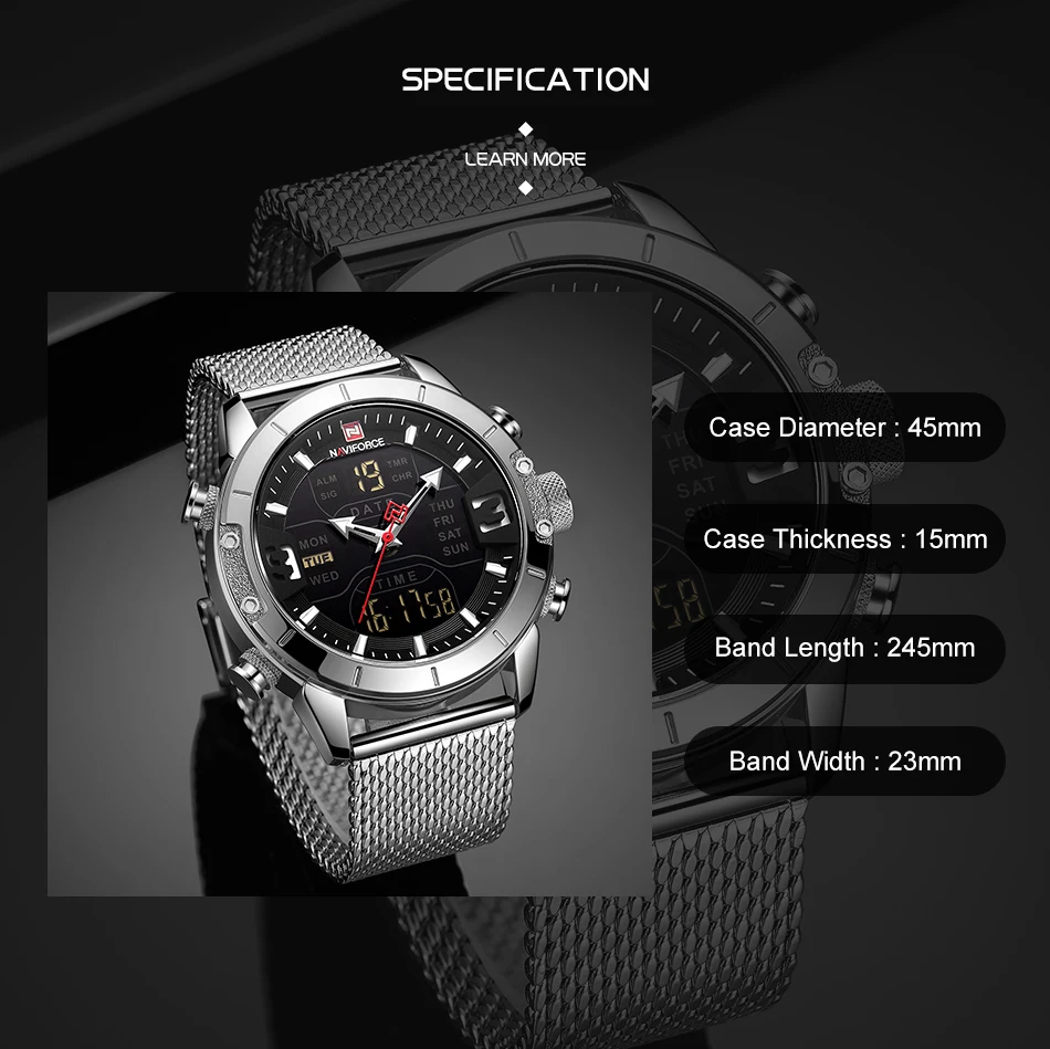 NAVIFORCE Mens Watches Top Luxury Brand Men Sports Watches Quartz Digital Chronograph Clock Male Military Wrist watch For Men NAVIFORCE Mens Watches Top Luxury Brand Men Sports Watches Quartz Digital Chronograph Clock Male Military Wrist watch For Men