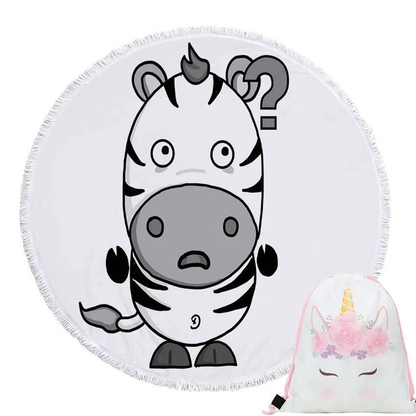 Summer Round Facetious Zebra Beach Towels Microfiber Shower Towels Yoga Mat Towel with Tassels with Drawstring Backpack Bag 
Summer Round Facetious Zebra Beach Towels Microfiber Shower Towels Yoga Mat Towel with Tassels with Drawstring Backpack Bag