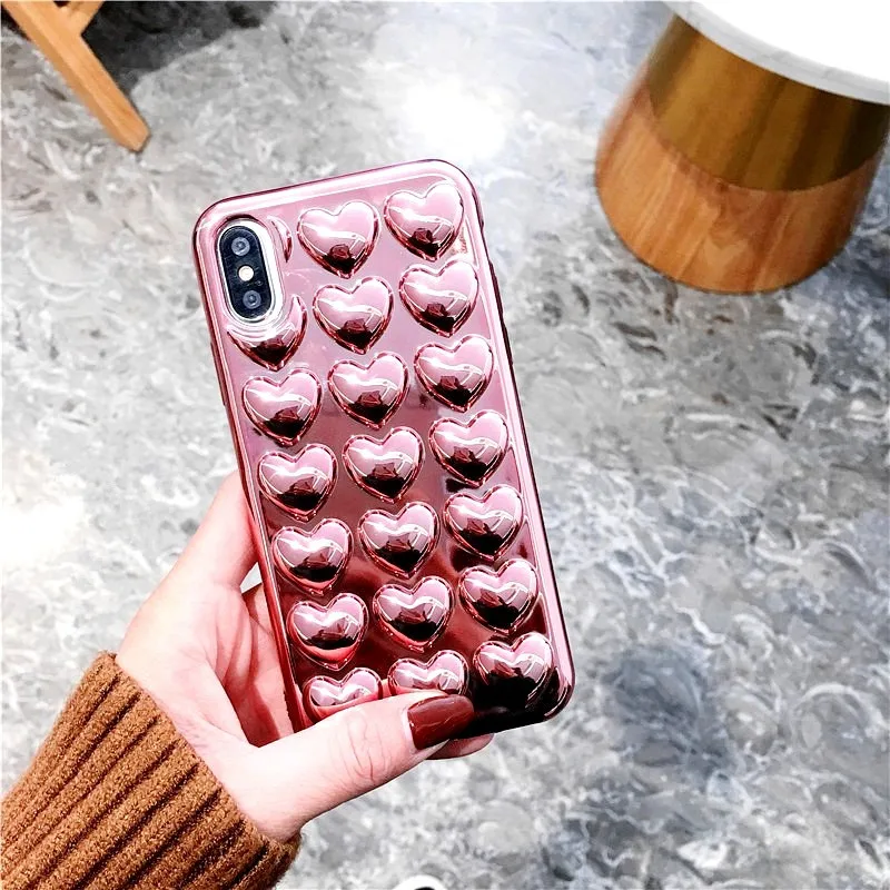 Flash Plating Cute 3D Love heart soft TPU Case For iPhone 8 8 plus Case For iPhone X XS MAX XR 6 6s 7 plus phone coque fundas
Flash Plating Cute 3D Love heart soft TPU Case For iPhone 8 8 plus Case For iPhone X XS MAX XR 6 6s 7 plus phone coque fundas