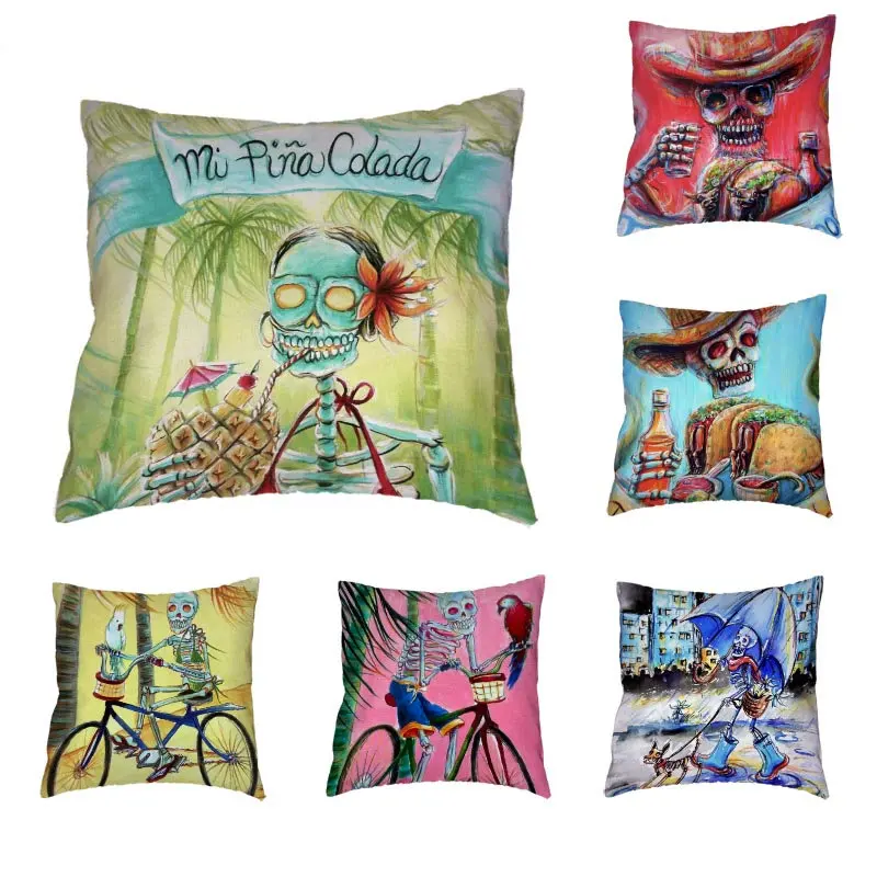 Skull Life Pattern Cushion Cover Polyester Peach Skin Spooky Cowboy Horror banquet Classic Personality Pillow Home Decoration
Skull Life Pattern Cushion Cover Polyester Peach Skin Spooky Cowboy Horror banquet Classic Personality Pillow Home Decoration