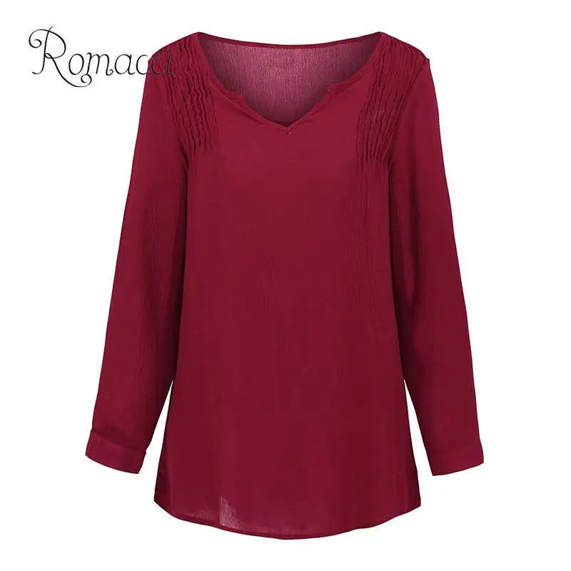 Romacci Plus Size Autumn Fashion Clothes Casual Women Loose Blouse V Neck Long Sleeve Ruched Detail Oversized Shirt Tops 2019
Romacci Plus Size Autumn Fashion Clothes Casual Women Loose Blouse V Neck Long Sleeve Ruched Detail Oversized Shirt Tops 2019