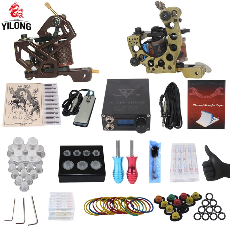 YILONG Professional Complete Tattoo Kit 2 Top Machine Gun 50 mix ink cup 10 Needle Power Supply 3000246-12
YILONG Professional Complete Tattoo Kit 2 Top Machine Gun 50 mix ink cup 10 Needle Power Supply 3000246-12