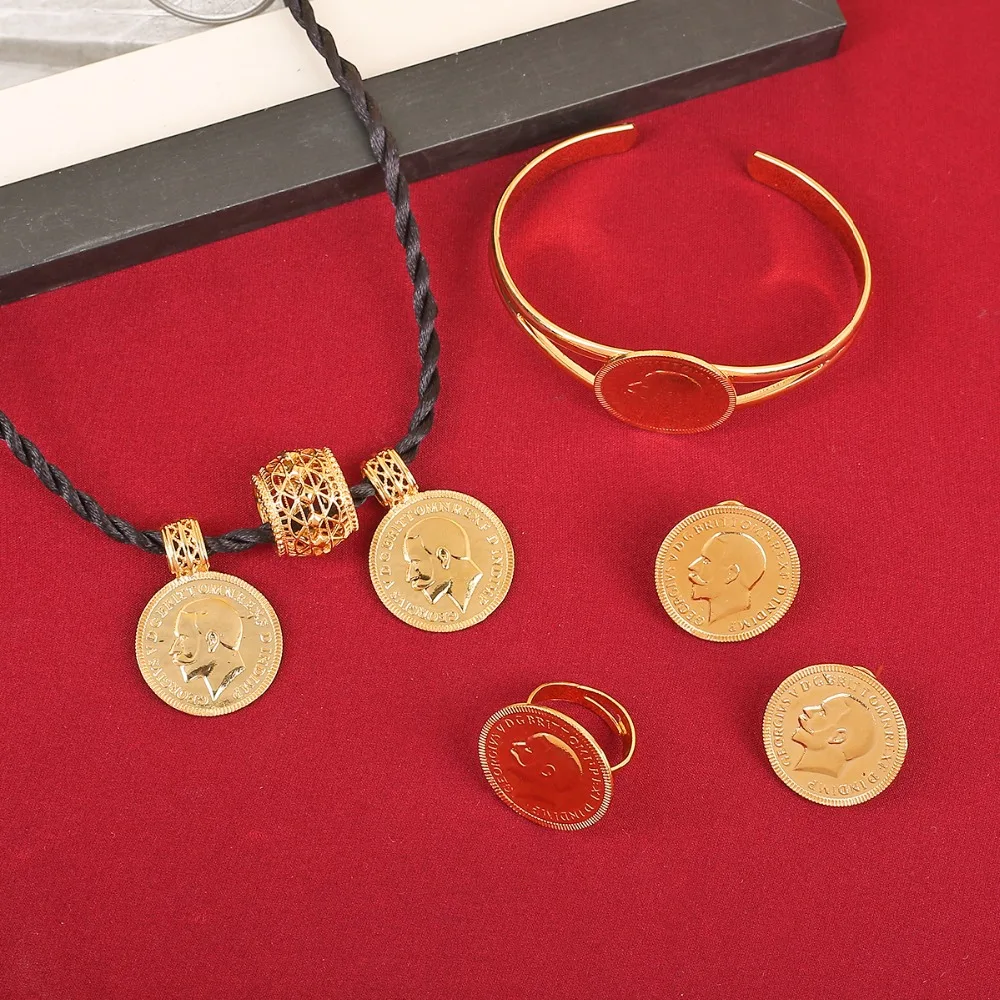 Gold Round Coin Jewelry Ethiopian Coin Necklace Pendant Earrings Ring Bangle Habesha Wedding Eritrea Africa Arab Gift
Gold Round Coin Jewelry Ethiopian Coin Necklace Pendant Earrings Ring Bangle Habesha Wedding Eritrea Africa Arab Gift