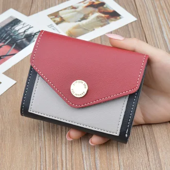 Women's Time-limited Polyester Wallet Short Style 2018 New Student Korean Leisure Colour Cross-section Mini-pocket Wholesale