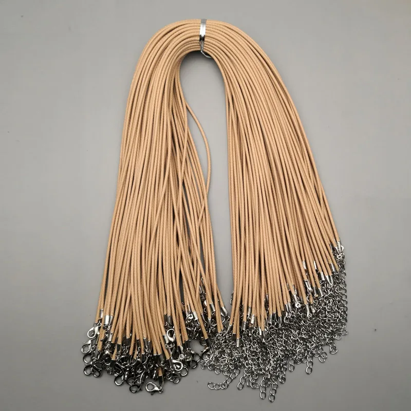 fashion 2mm 100pcs Light coffee clasp lobster wax Leather Chains Necklaces Rope Pendant for Jewelry Making Accessories wholesale
fashion 2mm 100pcs Light coffee clasp lobster wax Leather Chains Necklaces Rope Pendant for Jewelry Making Accessories wholesale