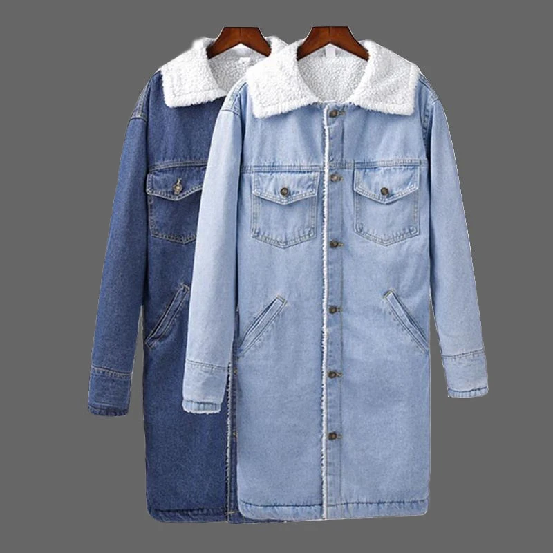 2019 Spring Autumn winter Women's denim Wool Coat New Fashion Long Woolen Coat Loose Type Female Winter Wool Jackets Female Outw
2019 Spring Autumn winter Women's denim Wool Coat New Fashion Long Woolen Coat Loose Type Female Winter Wool Jackets Female Outw