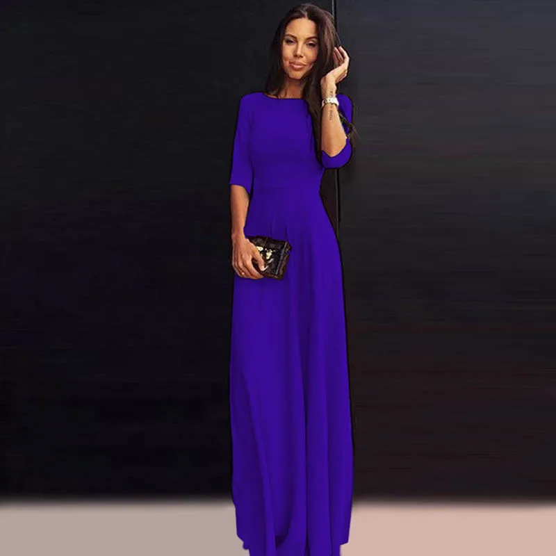 New Hot Summer Fall Women Sexy Long Dress Chiffon Solid Color Three Quarter Sleeves Evening Formal Party Dresses YAA99
New Hot Summer Fall Women Sexy Long Dress Chiffon Solid Color Three Quarter Sleeves Evening Formal Party Dresses YAA99