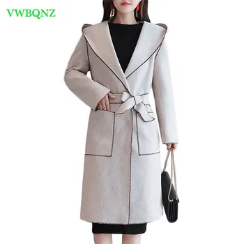 Woolen coat Women popular coat Korean Autumn Winter New Double-sided Woolen coat Women's Long High quality Hooded Overcoat A1012
Woolen coat Women popular coat Korean Autumn Winter New Double-sided Woolen coat Women's Long High quality Hooded Overcoat A1012