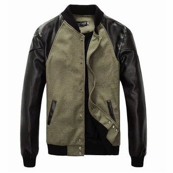 Casual PU Jacket Men Autumn Slim Fit O-neck Patchwork Coat Military Leather Jackets for Male Plus Size J0262
Casual PU Jacket Men Autumn Slim Fit O-neck Patchwork Coat Military Leather Jackets for Male Plus Size J0262